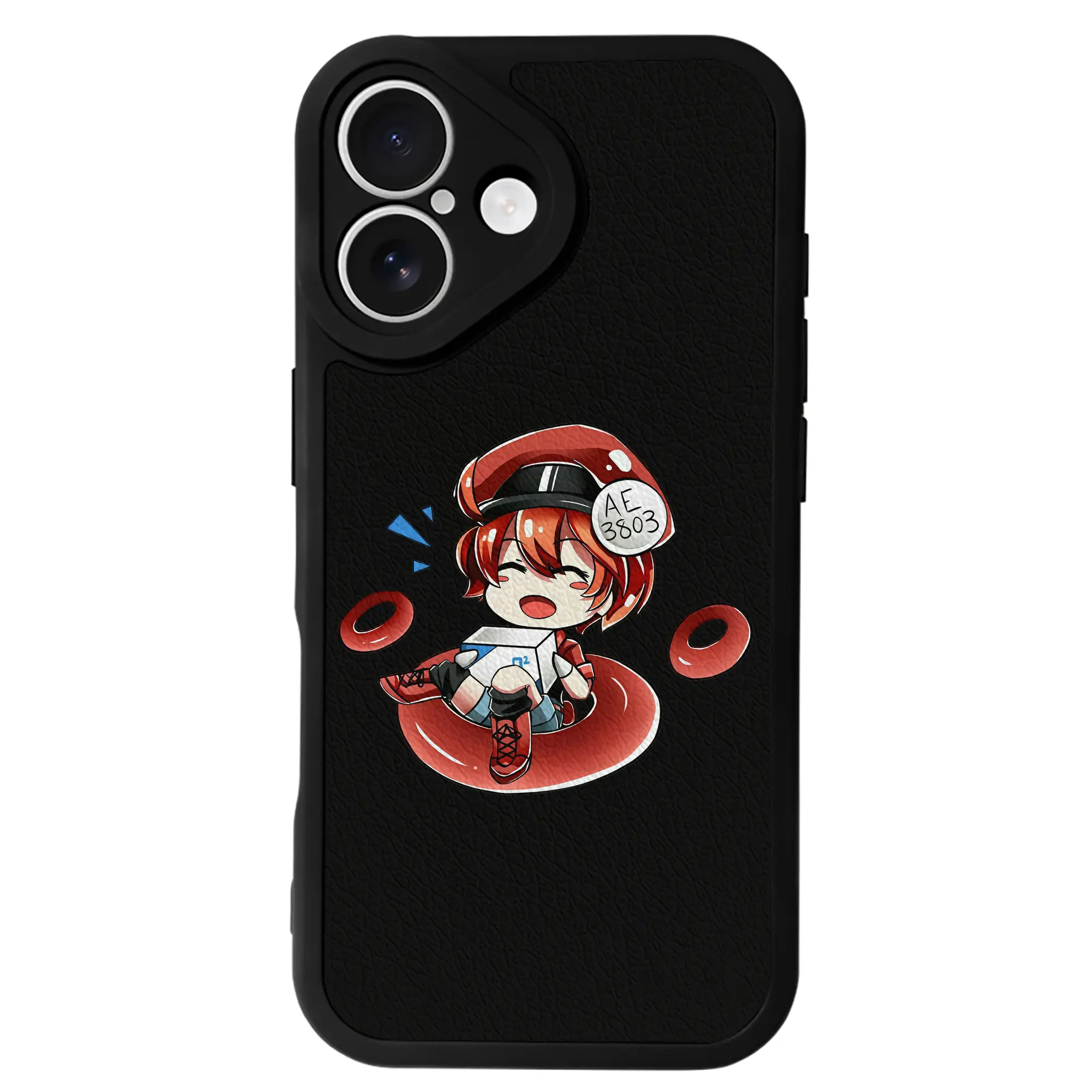 はたらく細胞 グッズ,赤血球 - IPhone 16シリーズ対応 ・ シリコンスマホケース ・ レザー調 ・ 高精度フィット ・ 耐衝撃 ・ ワイヤレス充電対応 ・ 精密カット